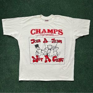 Vintage 90s Champs Sport “Art” Keith Haring White T Shirt Size XXL 27.5X30